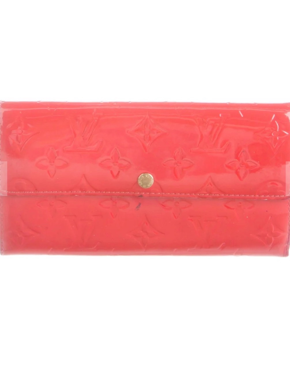 2005 Louis Vuitton Red Patent Monogram Envelope Wallet